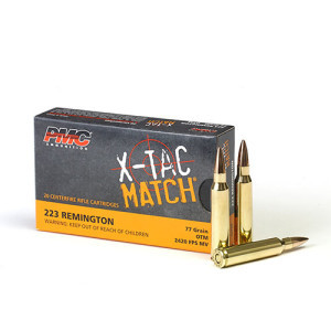 PMC X-tac Match .223 Remington Rifle Ammo - 77 Grain | Otm | 20rd Box