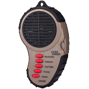 Cass Creek 065 Ergo Electronic Crow Call, 5 Authentic Calls, Bark Camouflage Finish, Includes Belt Clip