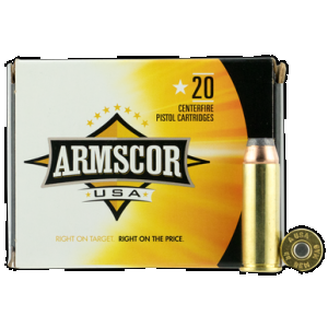 ARMSCOR Defense Pistol Ammo 44 Remington Magnum Jacketed Hollow Point 240 Grain 20 Rounds