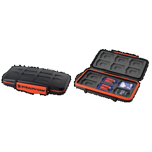 Stealth Cam STCMCSC Memory Card Storage Case Black/Red Black/Orange Polycarbonate Includes 12 Full Sized SD Cards