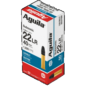 AGUILA Subsonic .22 Long Rifle Solid Point 40 Grain 50 Rounds