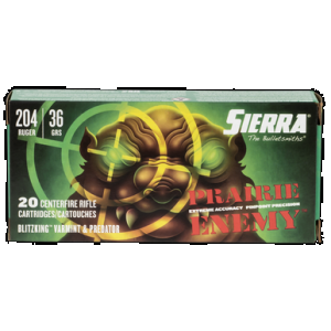 SIERRA Prairie Enemy Rifle Ammo 204 Ruger 36 Gr. Blitzking