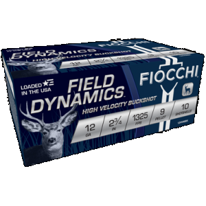 Fiocchi 12HV9P Field Dynamics 12Gauge 2.75" 9Pellets 00Buck Shot 10 Rounds