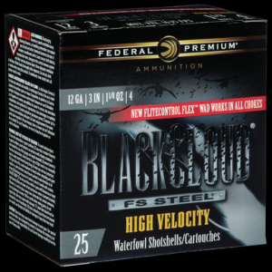 FEDERAL Premium Black Cloud Waterfowl Shotgun Ammo 12 Ga. 3 In. 1 1/8 Oz. High Velocity 4 Shot 25 Rd.