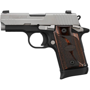 Sig Sauer P938 Two-Tone 9mm 3" 6/7 Rounds Stainless Hogue Walnut Grip