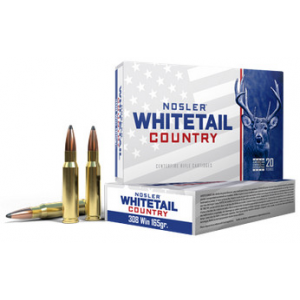 NOSLER Whitetail Country Rifle Ammo 308 Win 165 Gr. Sb Sp 20 Rd.