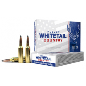 NOSLER Whitetail Country Rifle Ammo 6.5 Creedmoor 140 Gr. Sb Sp 20 Rd.