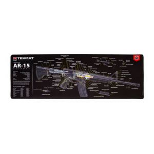 TekMat TEKR44AR15CA AR-15 Cutaway Cleaning Mat Black/White Rubber 44" Long AR-15 3D Cutaway Illustration