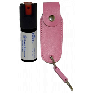S&W Pepper Spray 1203P Pepper Spray OC Pepper Range 10 ft 0.50 oz Pink Includes Holster/Keychain