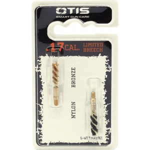 Otis FG317NB Bore Brush Set 17 HMR/177 Cal/177 WSM 5-40" Thread 1" Long Bronze/Nylon Bristles 2 Per Pkg