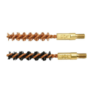 Otis FG325NB Bore Brush Set 6mm/250/243/257 Cal 8-32" Thread 2" Long Bronze/Nylon Bristles 2 Per Pkg