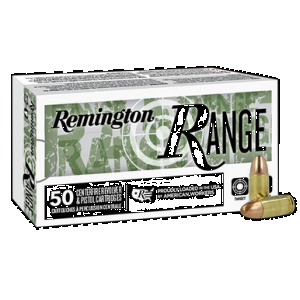 REMINGTON Range Handgun Ammo 9mm Full Metal Jacket 115 Grain 50 Rounds