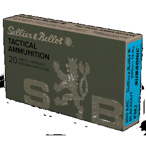 Sellier & Bellot Rifle Ammo 300 Blackout Subsonic 200 gr. FMJ 20 rd.