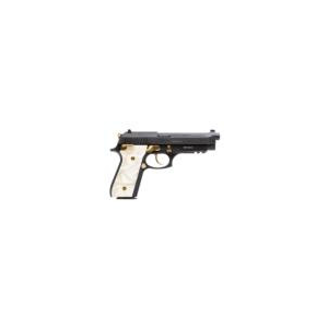 Taurus PT92 Pistol 9mm 5 inch 17 Rounds Gold Accent Pearl Grip Left Hand