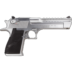 Magnum Research DE44BC Desert Eagle Mark XIX 44 Rem Mag Caliber with 6" Picatinny Barrel, 8+1 Capacity, Overall Brushed Chrome Finish Carbon Steel, Beavertail Frame, Serrated Slide & Black Rubber Grip