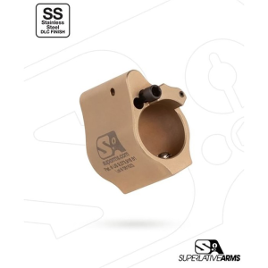 Superlative Arms AR-15 SOLID SS ADJUSTABLE GAS BLOCK .875'' TAN - $79.73 at Shooting Surplus