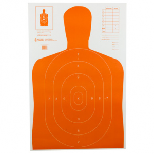 Action Target B27EORANGE Qualification Economy Silhouette Hanging Paper Target 23" x 35" 100 Per Box