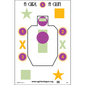 Action Target AGG100 Training A Girl & A Gun IDPA Silhouette Paper 23" x 35" Multi-Color 100 Per Box