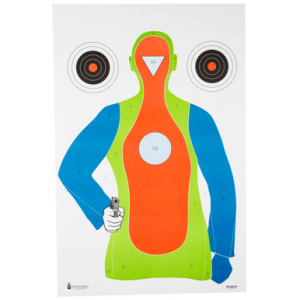 Action Target PRB21E100 Qualification High Visibility Fluorescent Silhouette Paper Hanging 23" x 35" Multi-Color 100 Per Box
