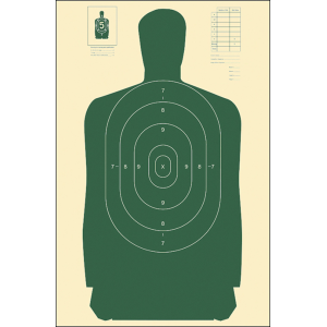 Action Target B27SGREEN100 Qualification Standard Silhouette Paper Hanging 24" x 45" Green/White 100 Per Box