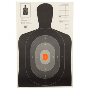 Action Target B27EPROS100 Qualification Pros Silhouette Paper Hanging 23" x 35" Black/Gray/White 100 Per Box