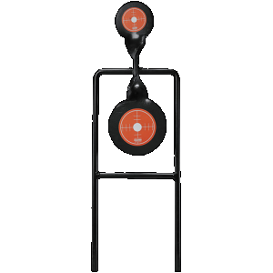Champion Targets 40875 Gong Spinner Target 3" Top Target/4.7" Bottom Target Black/Orange Steel Bullseye Standing