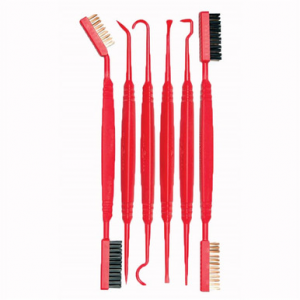 Real Avid AVPBS Accu-Grip Picks & Brushes Rifle/Shotgun Firearm Plastic 8-8.25" Long Resin Bristles 6 Per Pkg