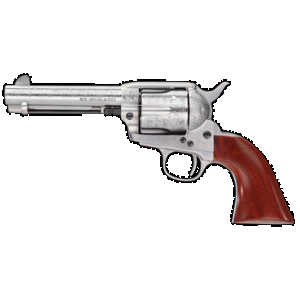 Taylors & Company 550928 1873 Cattleman 357 Mag Caliber with 4.75" Barrel, 6rd Capacity Cylinder, Overall White Floral Engraved Finish Steel & Walnut Grip