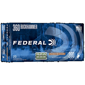 FEDERAL Powershok Rifle Ammo 360 Buckhammer 200 Gr. Powershok 20 Rd.