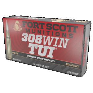 Fort Scott Munitions 308175SCV2 Tumble Upon Impact (TUI) Rifle 308Win 175gr Solid Copper Spun 20 Rounds