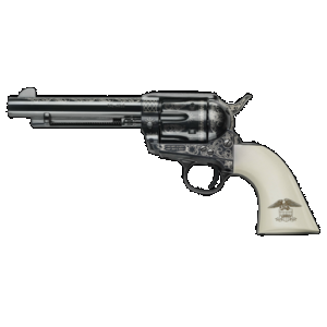 Pietta GW45LLE434NMUI 1873 GW2 Liberty 45 Colt (LC) 6 Shot, 4.75" Blued Engraved Steel Barrel, Cylinder, Frame & Hammer, Ultra Ivory Grip w/Engraved Liberty Eagle