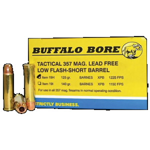 Buffalo Bore Ammunition 19H20 Buffalo-Barnes Strictly Business 357Mag 125gr Barnes VOR-TX XPB Lead Free 20 Rounds