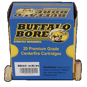 Buffalo Bore Ammunition 21B20 Heavy Strictly Business 10mmAuto 180gr Jacket Hollow Point 20 Rounds