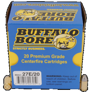 BUFFALO Bore Ammunition 27e20 Standard Pressure Strictly Business 380acp 100gr Hard Cast Flat Nose 20 Rounds