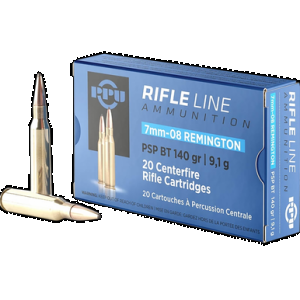 PRVI Partisan Ppu Pp708 7mm-08 Remington Pointed Soft Point Boat Tail 140 Grain 20 Rounds
