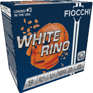 Fiocchi White Rino Shotgun Loads 12 ga. 2.75 in. 1 1/8 oz. 1250 FPS 7.5 Shot 25 rd.