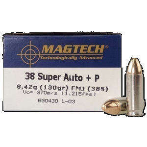 Magtech 38S Range/Training 38Super+P 130gr Full Metal Jacket 50 Rounds