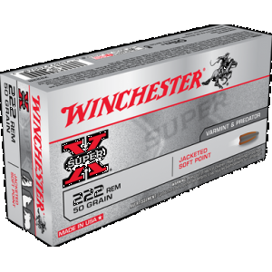 WINCHESTER Super-x Rifle Ammo 222 Rem 50 Gr. Pointed Soft Point 20 Rd.