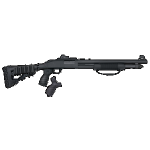 Mossberg 590 SPX 12GA, 18.5in. Barrel, 6rd, Ghost Ring Sight & F/O Front sight. Incl. 6 pos. adj. FLEX stock & FLEX pistol grip, - Black (50696)