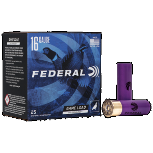 FEDERAL Game-shok Hi-brass Load 16 Ga. 2.75 In. 1 1/8 Oz. 4 Shot 25 Rd.