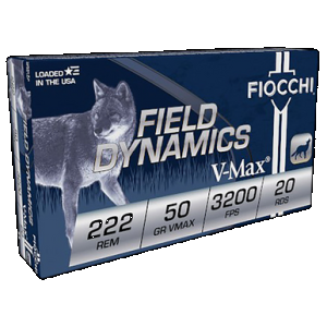 FIOCCHI Fxt Centerfire Rifle Ammo 222 Rem. 50 Gr. V-max 20 Rd.