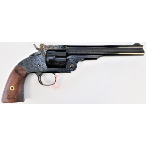 Taylors & Company 550643 Top Break Schofield 45 Colt (LC) Caliber with 7" Barrel, 6rd Capacity Cylinder, Overall Blued Engraved Finish Steel & Walnut Grip