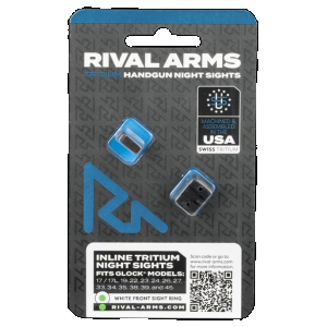 Rival Arms RA4B231G In-Line MOS Night Sights for G17/G19 Green Tritium White Outline Front Sight-Green Tritium White Outline Rear Sight