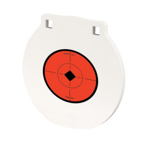 Birchwood Casey RND8 Round Steel Target Plate 8" Centerfire Rifle/Handgun Target Black/Red/White NM500 Steel Hanging