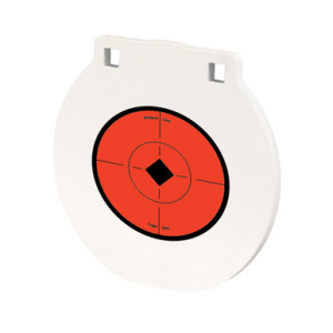 Birchwood Casey RND6 Round Steel Target Plate 6" Centerfire Rifle/Handgun Target Black/Red/White NM500 Steel Hanging