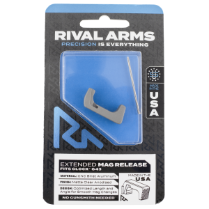 Rival Arms Rival Arms RA72G003D Magazine Release Extended Silver Aluminum for Glock 43 - $21.02 at Shooting Surplus