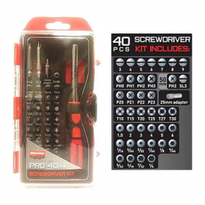 Birchwood Casey PROSDS Pro Screwdriver Kit 40 Pieces Includes Slotted/Philips/Torx/Hex Heads
