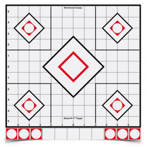 Shoot-N-C 12 Inch White / Black Sight-In, 5 Targets - 55 Pasters