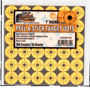 Pro-Shot 1RDOT360 Peel & Stick Target Dots Self-Adhesive Paper Orange 1" Dot 10Pack/360Targets