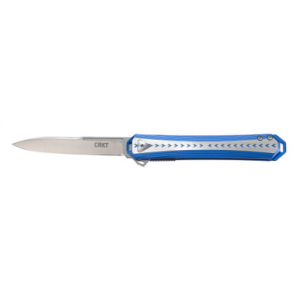 CRKT Stickler Assisted Foldin Knife 3-2/5" Spear Point Blade Blue